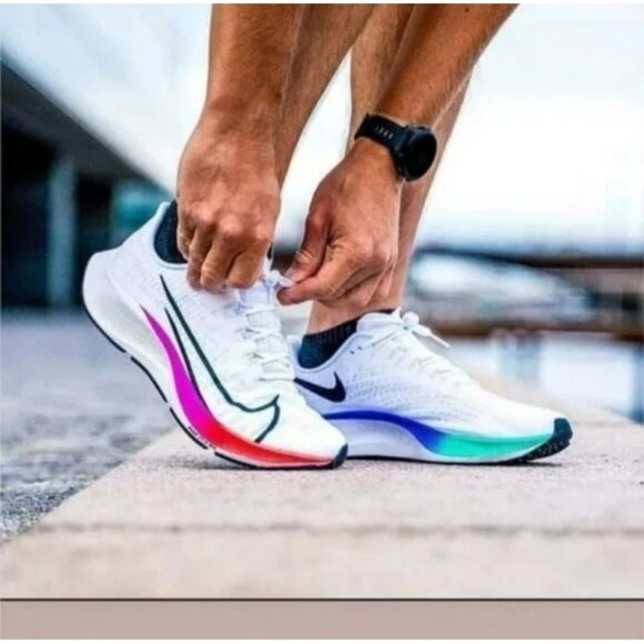 14 MEN'S NIKE AIR ZOOM PEGASUS 37 WHITE / PINK BQ9646-103 - Picture 1 of 12